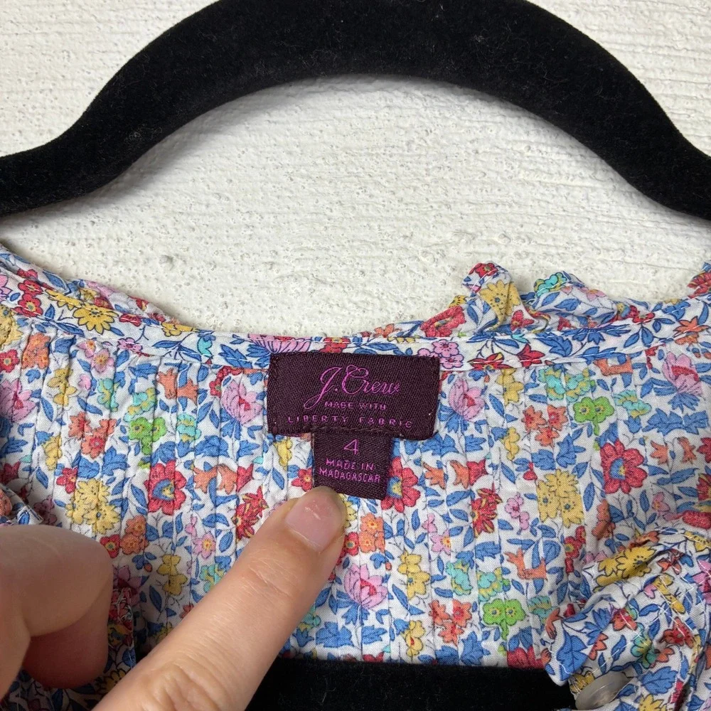 J. Crew x Liberty Fabrics Ruffle Classic Popover Shirt Size 4 Favourite Flowers